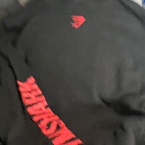 Gymshark Black Hoodie with Bold Red Logo Mens S $24